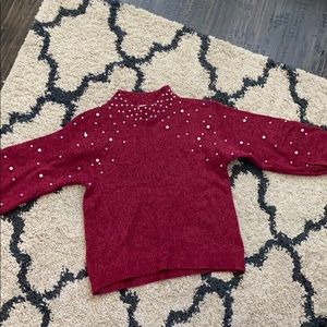 Maroon pearl sweater